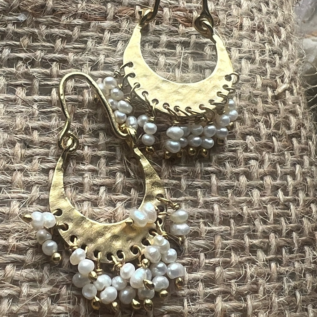 Elegant Gold And Pearl Hoop Earrings